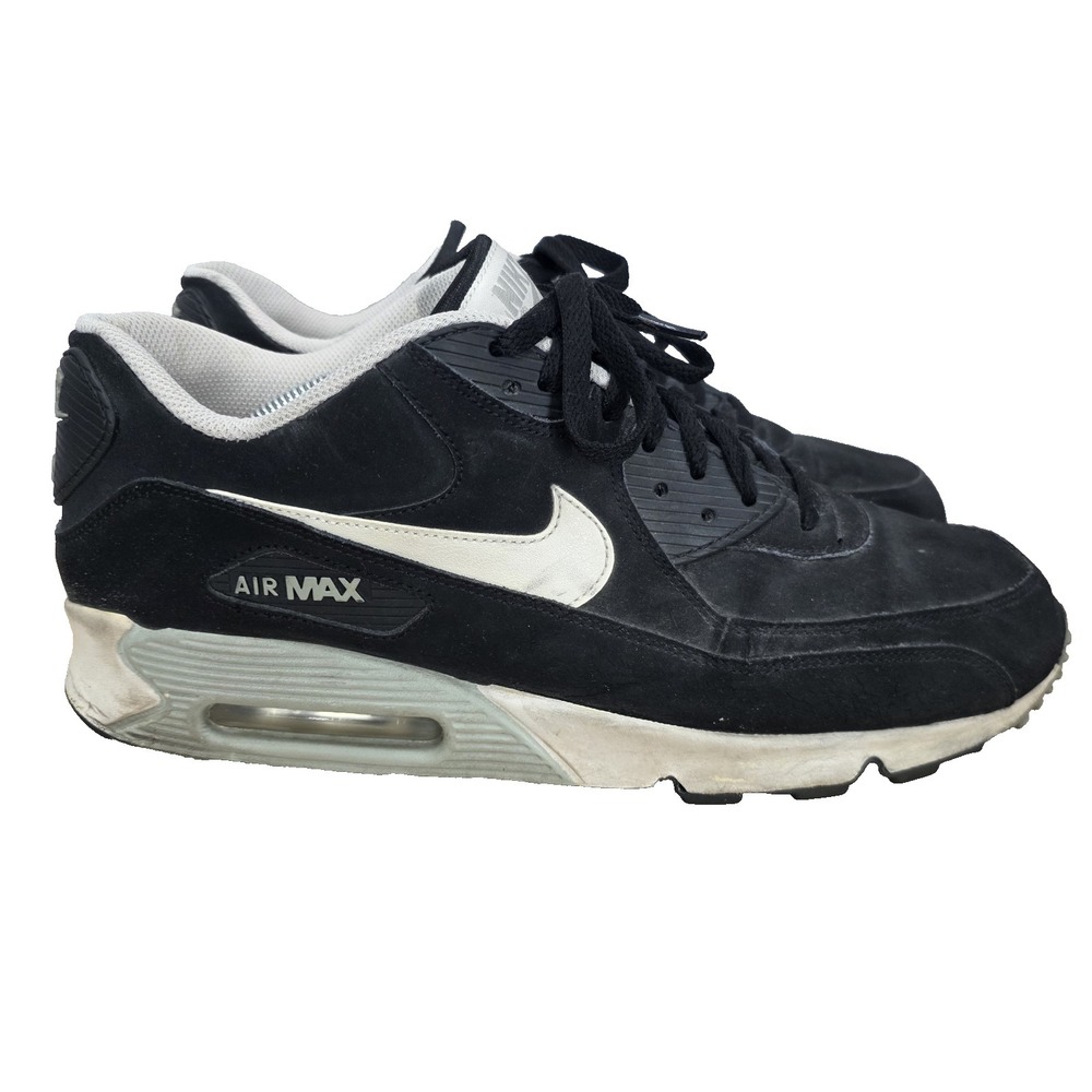 Nike Air Max 90 Essential Sneakers Mens 13 Black Suede Leather Casual 599521-001